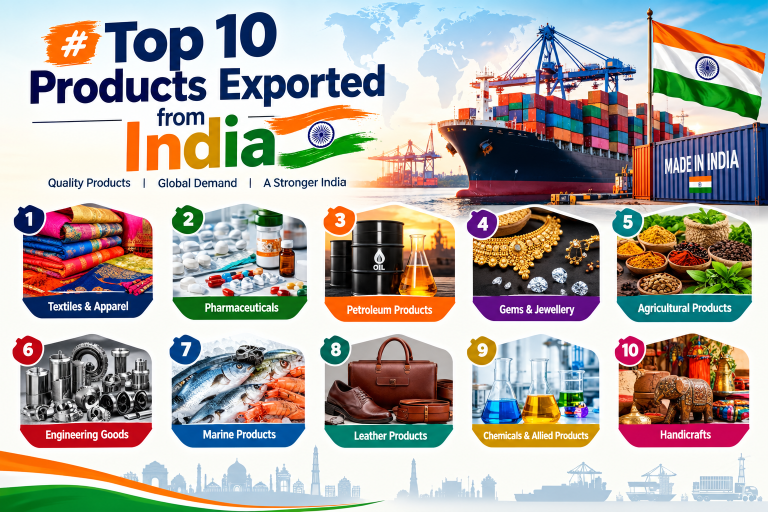 Top 10 Products Exported from India